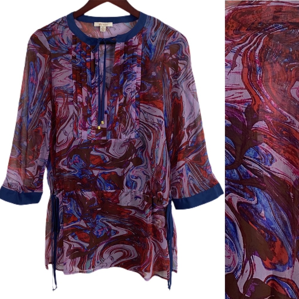 ELLA MOSS Top Blouse Silk Sheer Camisole Sz XS